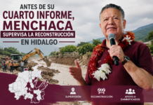 Antes de su Cuarto Informe, Menchaca supervisa la reconstrucción en Hidalgo