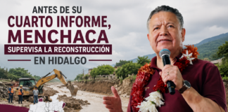 Antes de su Cuarto Informe, Menchaca supervisa la reconstrucción en Hidalgo