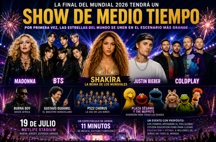 ¡Histórico! La final del Mundial 2026 reunirá a Shakira, Madonna, BTS, Justin Bieber y Coldplay