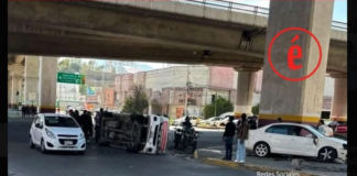 Volcadura de Urvan deja varios lesionados en Mineral de la Reforma
