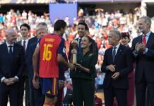 Sheinbaum entrega el Balón de Oro a Rodri