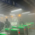 Desalojan estación Tasqueña del Metro por incendio en neumático