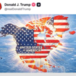 Trump publica mapa en el que México y Canadá aparecen como parte de EU