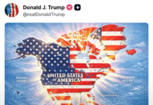 Trump publica mapa en el que México y Canadá aparecen como parte de EU