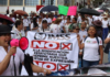 Marchan trabajadores activos y jubilados del IMSS e IMSS-Bienestar en Hidalgo