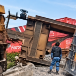 Se descarrila tren en Huichapan; no hay personas lesionadas