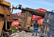 Se descarrila tren en Huichapan; no hay personas lesionadas