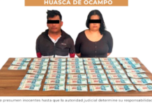 Huasca: detienen a pareja con más de 22 mil pesos en billetes falsos