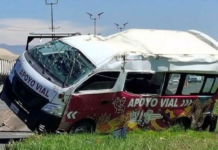 Accidente de unidad de apoyo del Tuzobús en la México-Pachuca