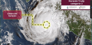 Huracán Trudy se mantiene como categoría 4; prevén fuertes lluvias