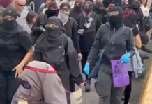 Confrontan a encapuchados en marcha por el agua en Guadalajara